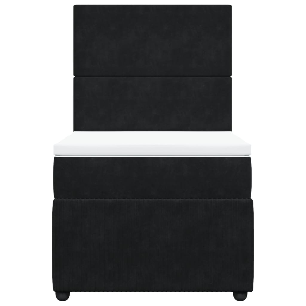 Boxspring met matras fluweel zwart 80x200 cm