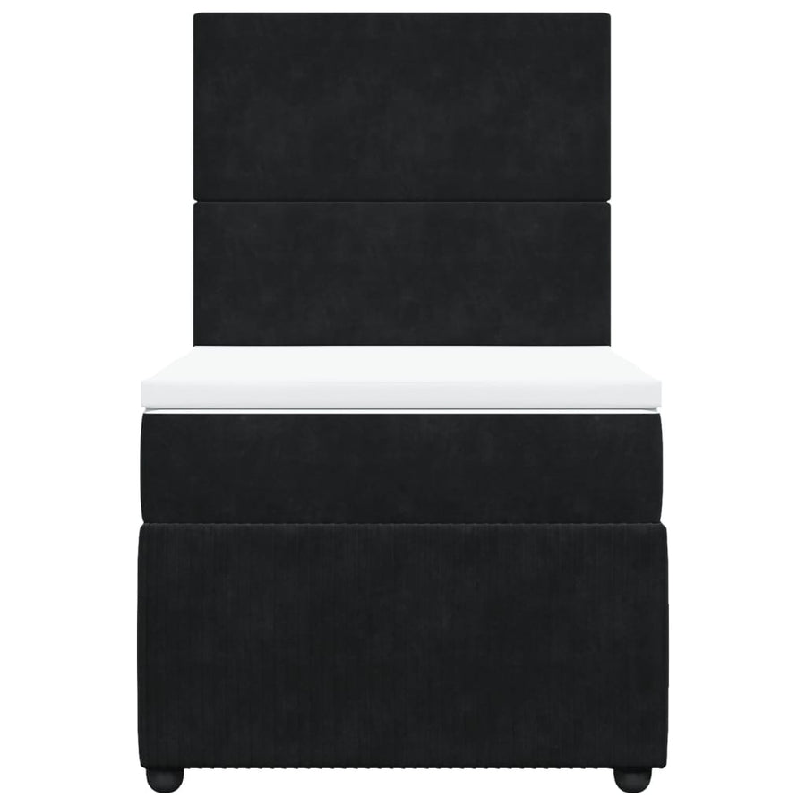 Boxspring met matras fluweel zwart 80x200 cm