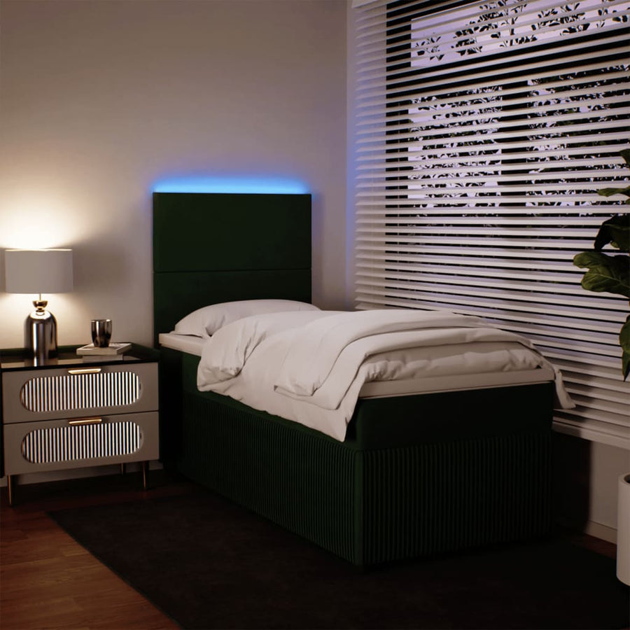 Boxspring met matras fluweel donkergroen 80x200 cm