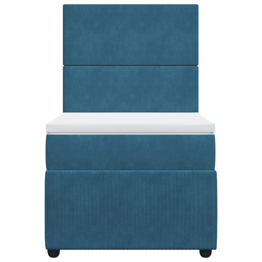 Boxspring met matras fluweel blauw 80x200 cm