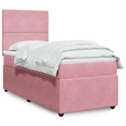 Boxspring met matras fluweel roze 80x200 cm