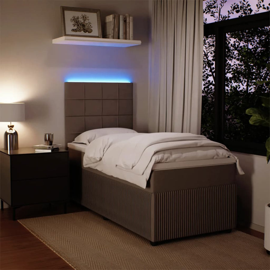 Boxspring met matras fluweel lichtgrijs 80x200 cm