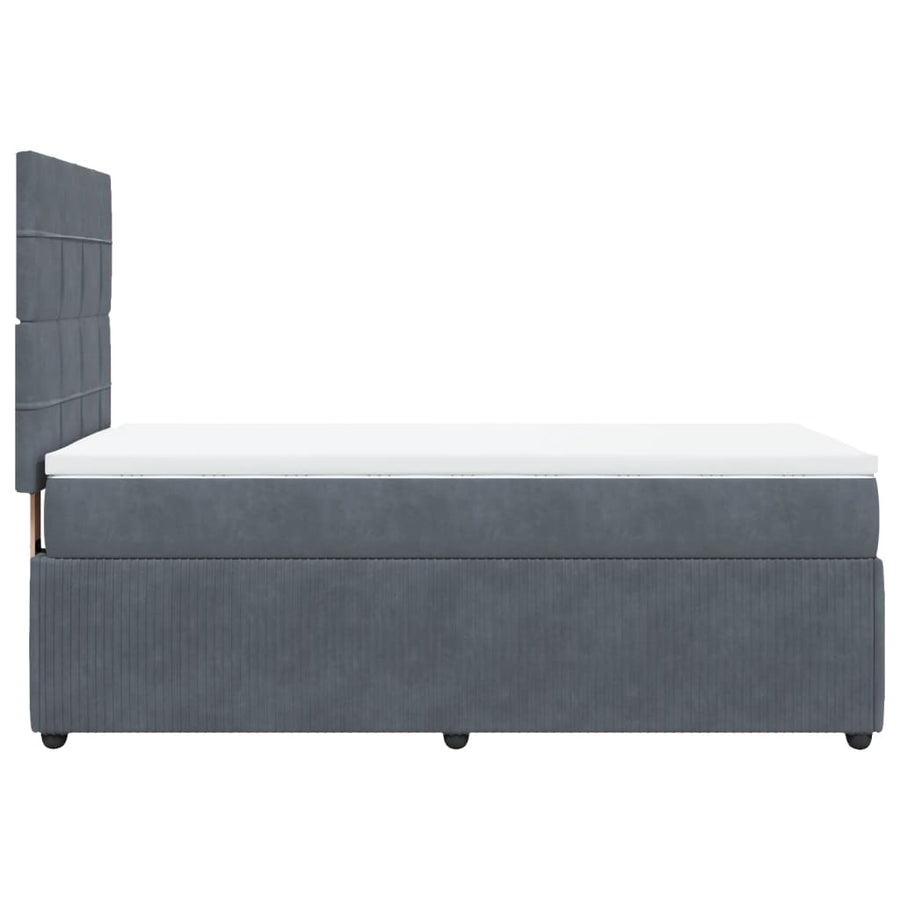 Boxspring met matras fluweel donkergrijs 80x200 cm