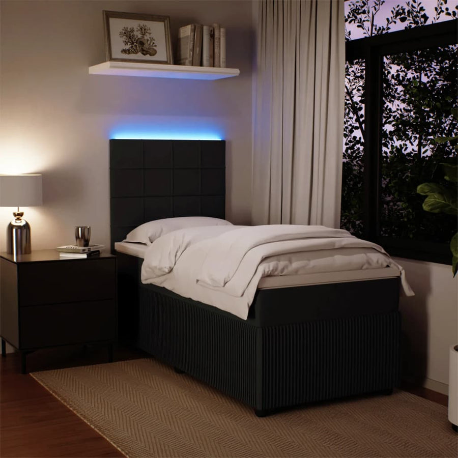 Boxspring met matras fluweel zwart 80x200 cm