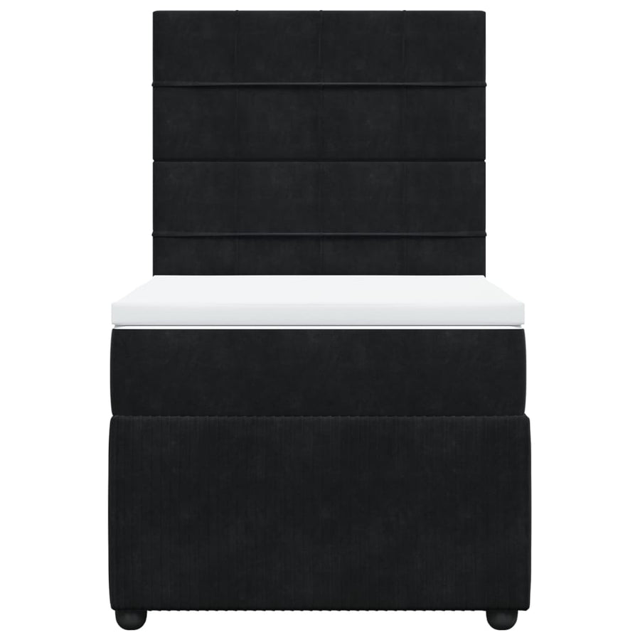 Boxspring met matras fluweel zwart 80x200 cm