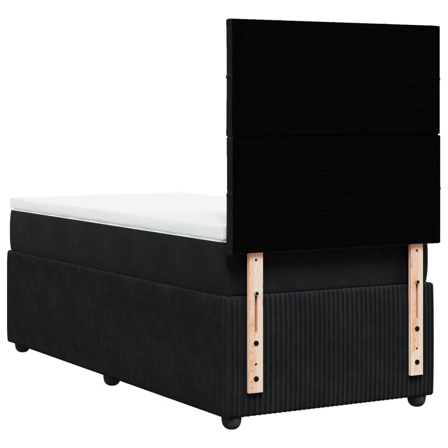 Boxspring met matras fluweel zwart 80x200 cm
