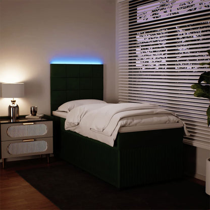 Boxspring met matras fluweel donkergroen 80x200 cm