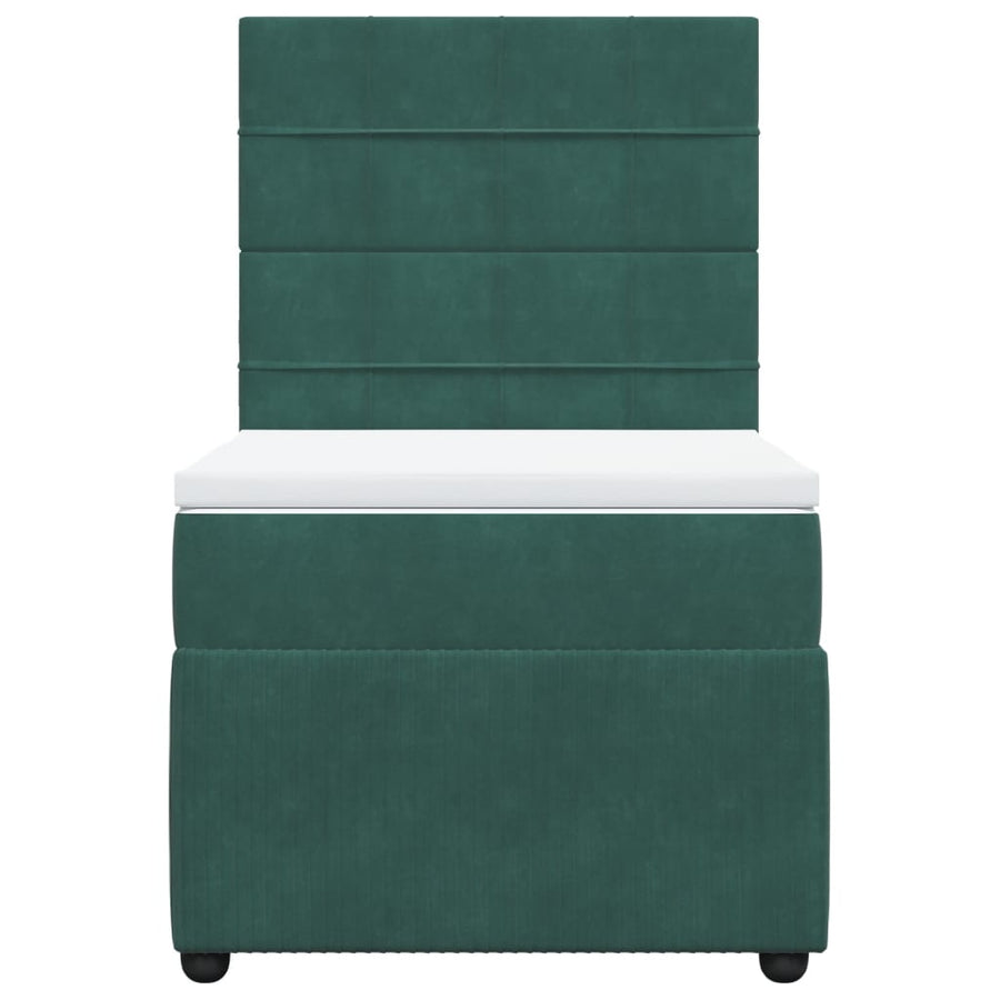 Boxspring met matras fluweel donkergroen 80x200 cm