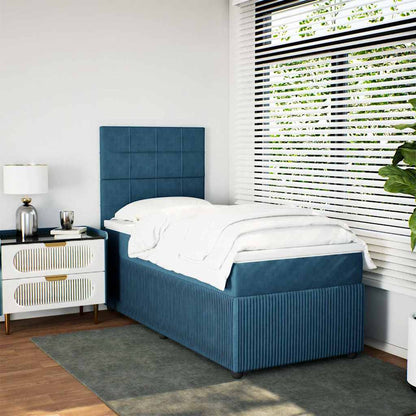 Boxspring met matras fluweel blauw 80x200 cm