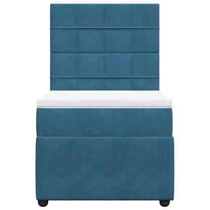 Boxspring met matras fluweel blauw 80x200 cm