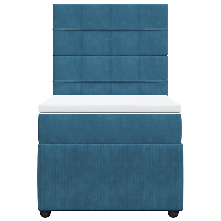 Boxspring met matras fluweel blauw 80x200 cm