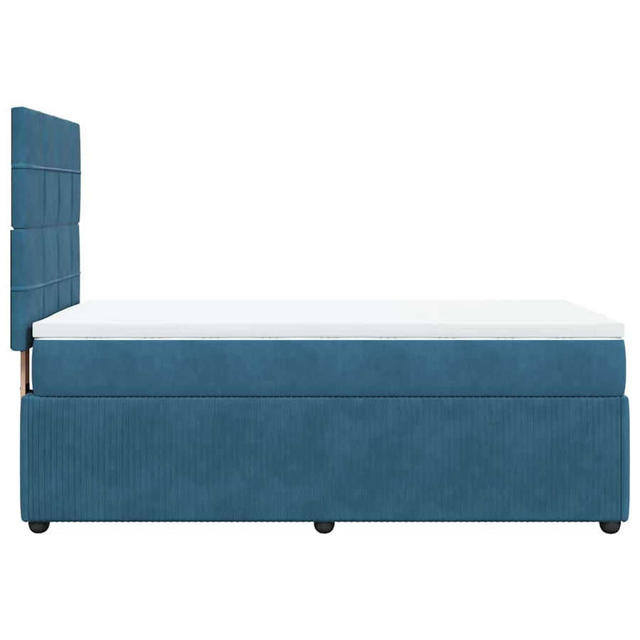 Boxspring met matras fluweel blauw 80x200 cm