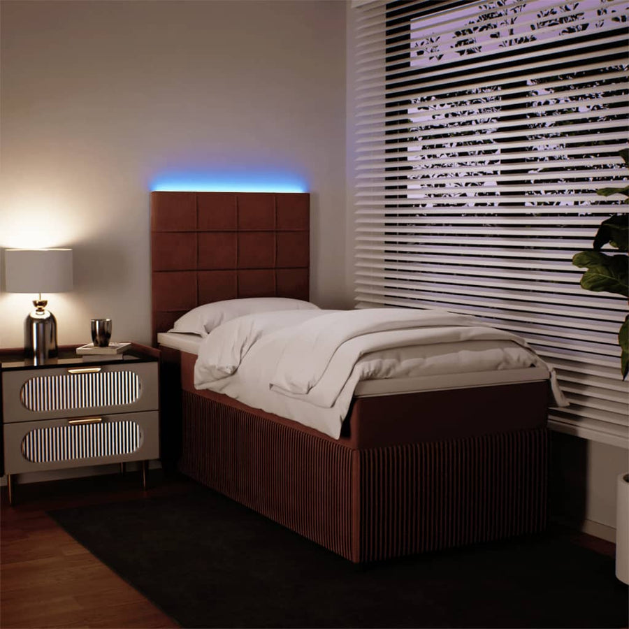 Boxspring met matras fluweel roze 80x200 cm