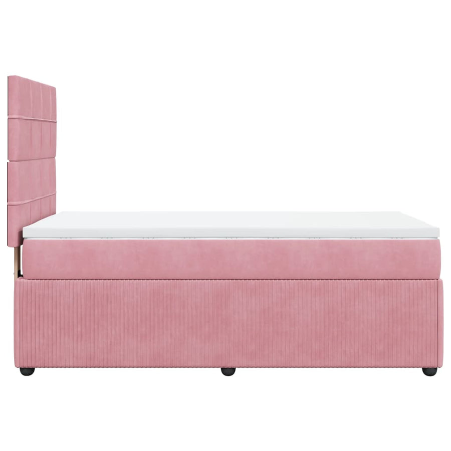 Boxspring met matras fluweel roze 80x200 cm