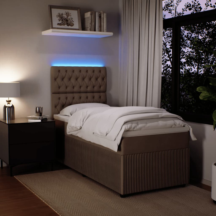 Boxspring met matras fluweel lichtgrijs 80x200 cm