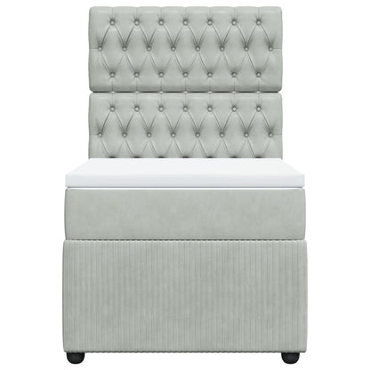 Boxspring met matras fluweel lichtgrijs 80x200 cm