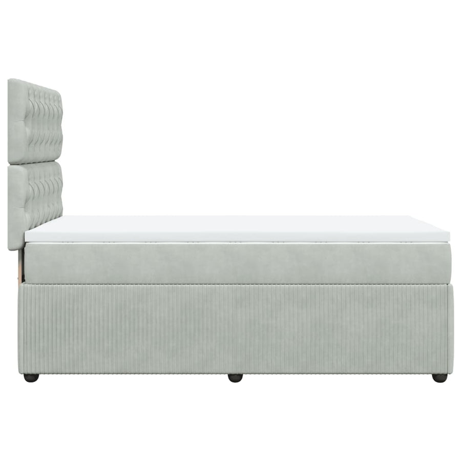 Boxspring met matras fluweel lichtgrijs 80x200 cm