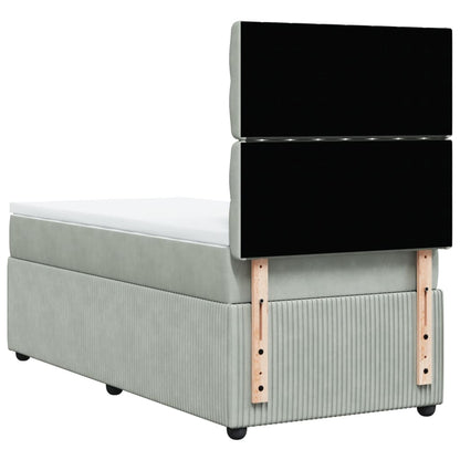 Boxspring met matras fluweel lichtgrijs 80x200 cm