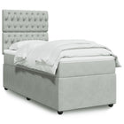 Boxspring 80x200 cm lichtgrijs fluweel