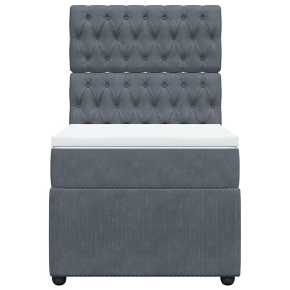 Boxspring met matras fluweel donkergrijs 80x200 cm
