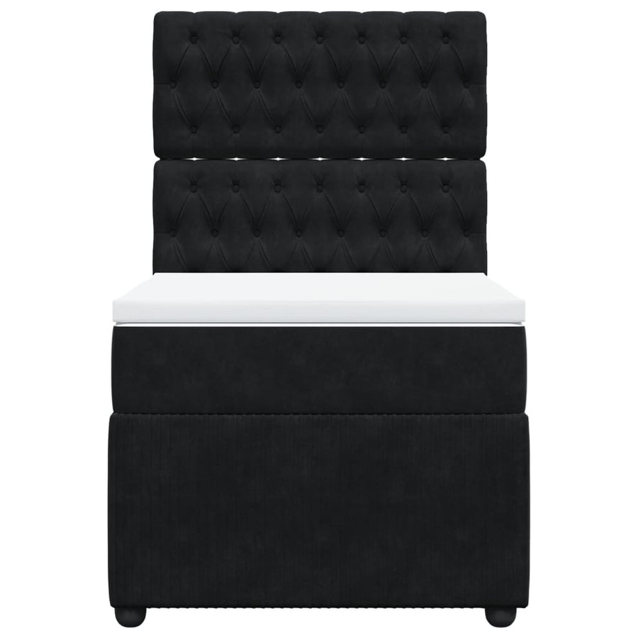 Boxspring met matras fluweel zwart 80x200 cm