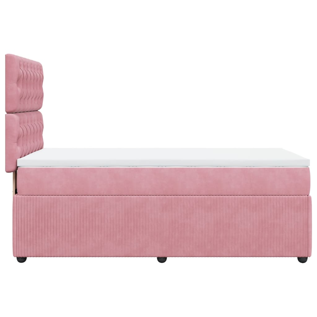 Boxspring met matras fluweel roze 80x200 cm