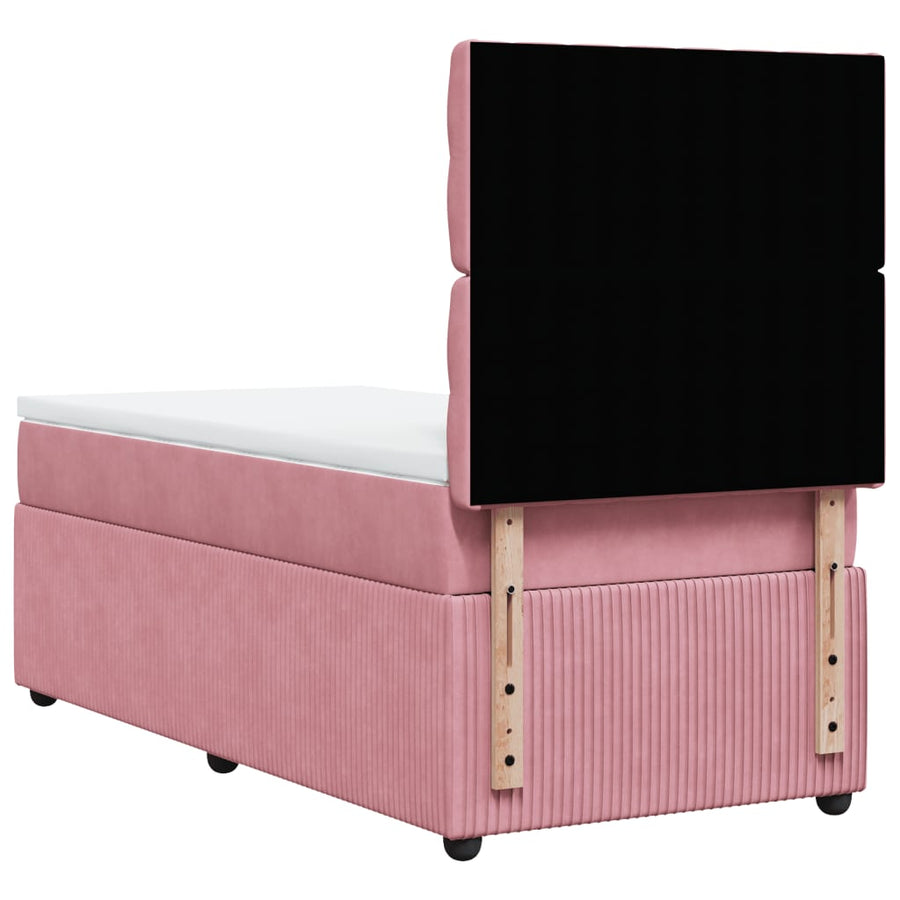 Boxspring met matras fluweel roze 80x200 cm