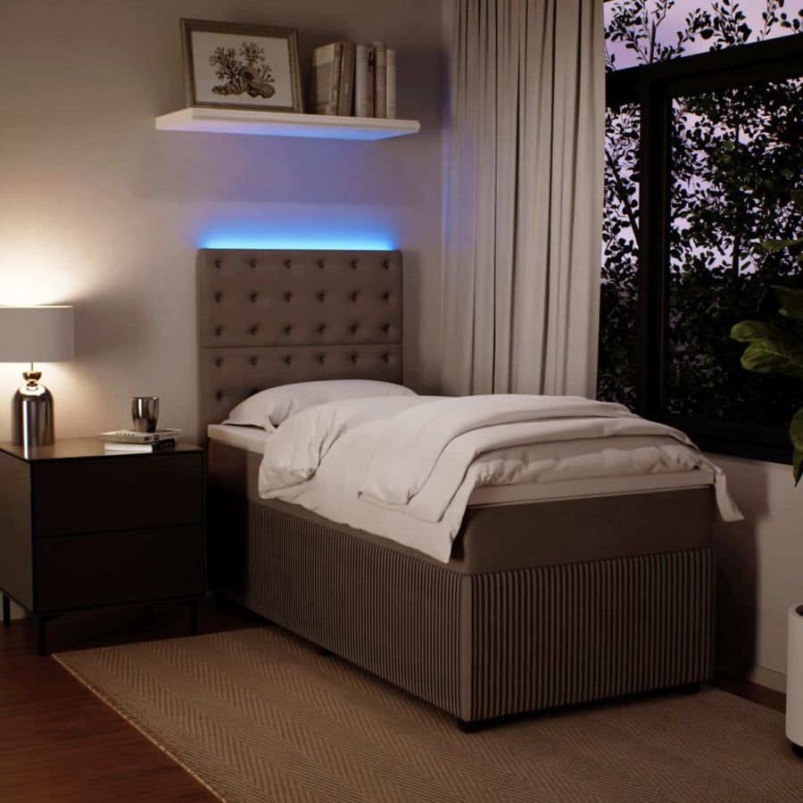 Boxspring met matras fluweel lichtgrijs 80x200 cm