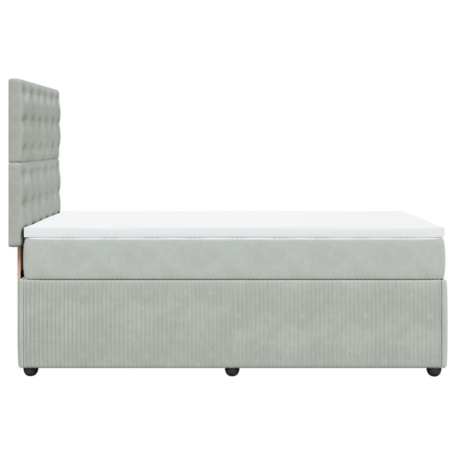 Boxspring met matras fluweel lichtgrijs 80x200 cm