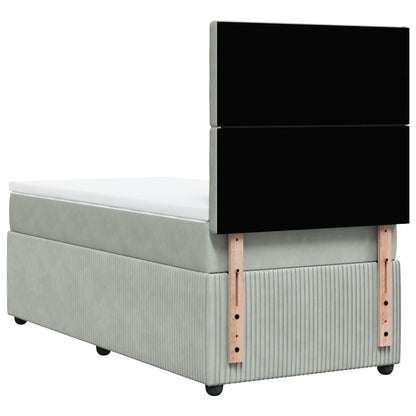 Boxspring met matras fluweel lichtgrijs 80x200 cm