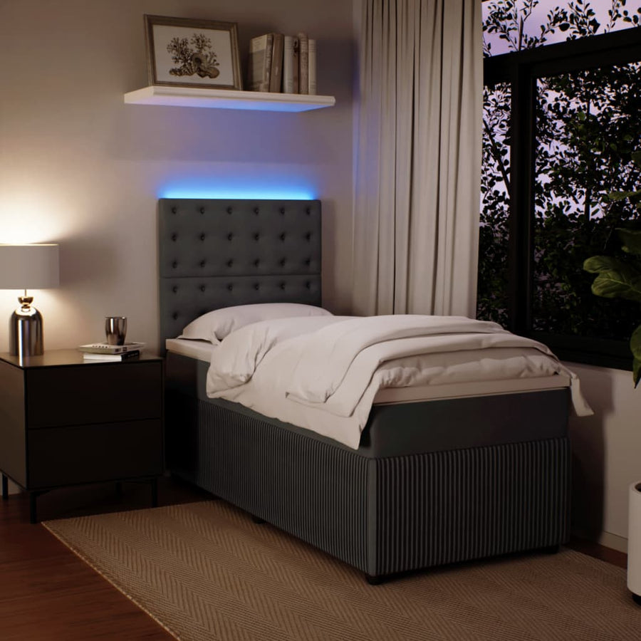 Boxspring met matras fluweel donkergrijs 80x200 cm
