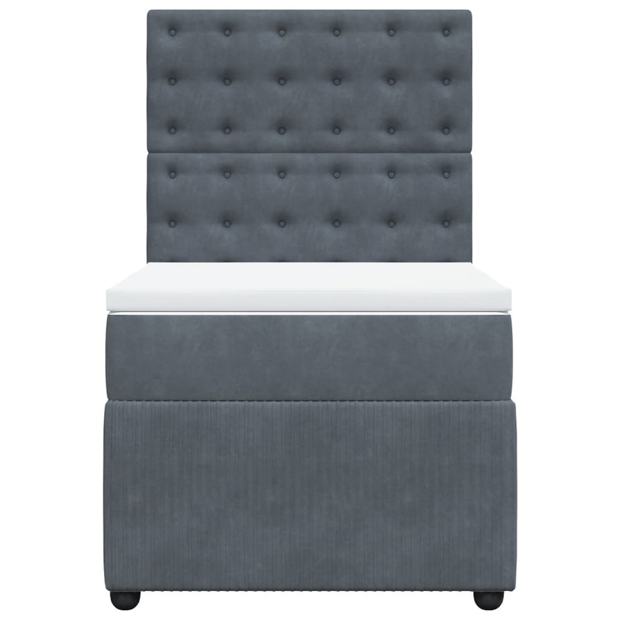 Boxspring met matras fluweel donkergrijs 80x200 cm