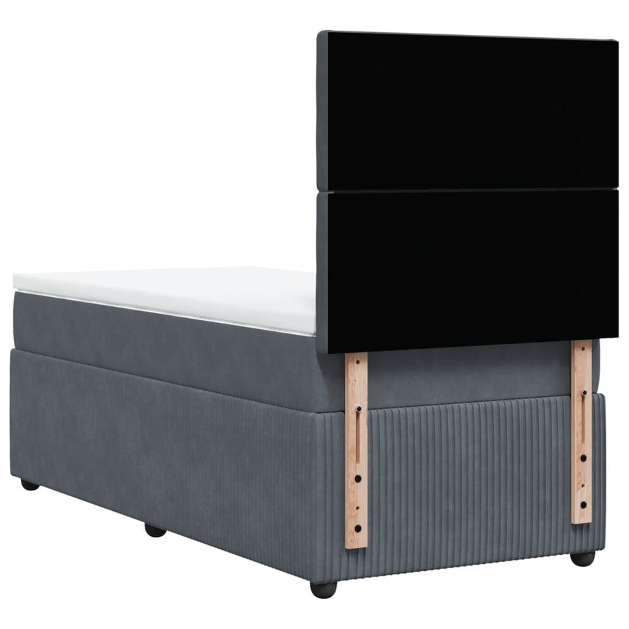 Boxspring met matras fluweel donkergrijs 80x200 cm