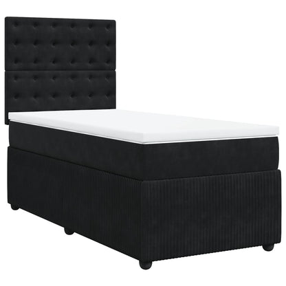 Boxspring met matras fluweel zwart 80x200 cm