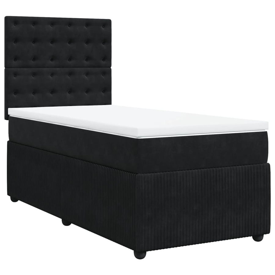 Boxspring met matras fluweel zwart 80x200 cm
