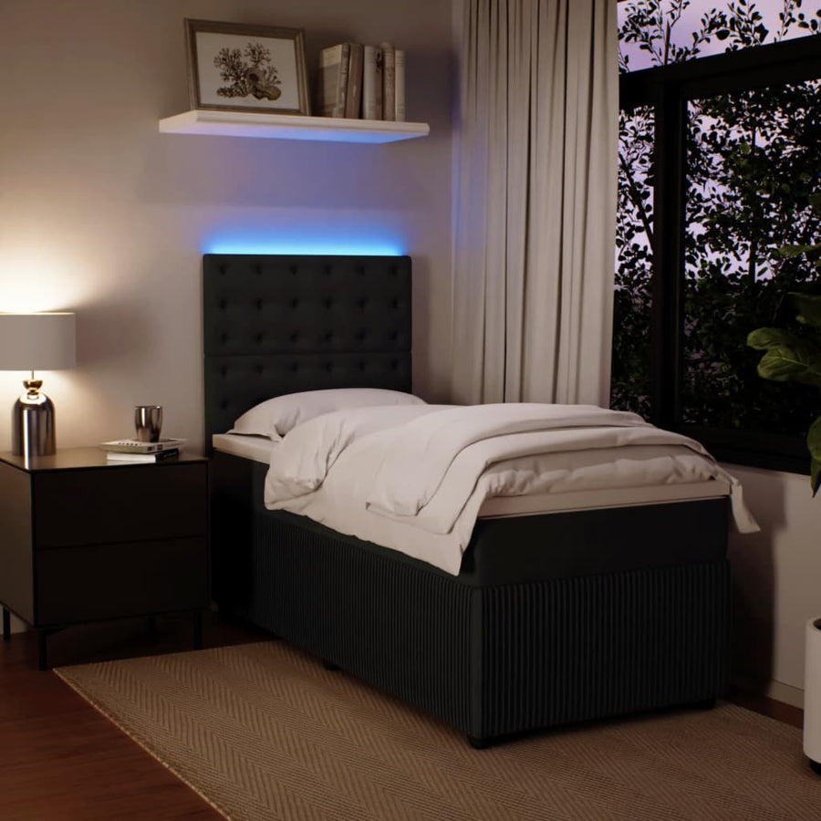 Boxspring met matras fluweel zwart 80x200 cm