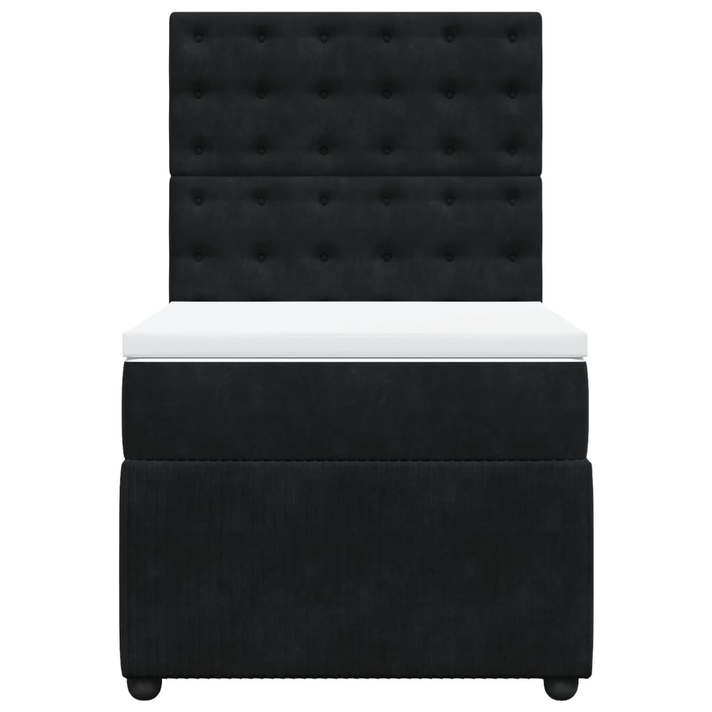 Boxspring met matras fluweel zwart 80x200 cm