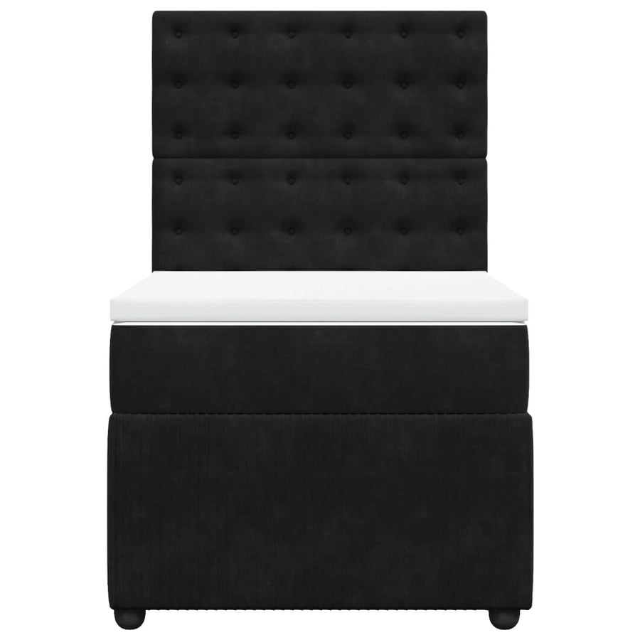 Boxspring met matras fluweel zwart 80x200 cm
