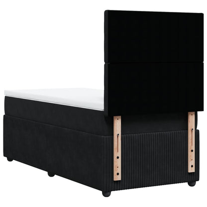 Boxspring met matras fluweel zwart 80x200 cm