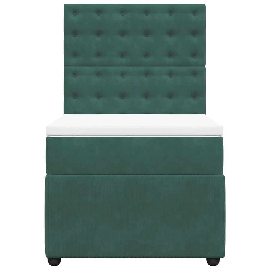 Boxspring met matras fluweel donkergroen 80x200 cm