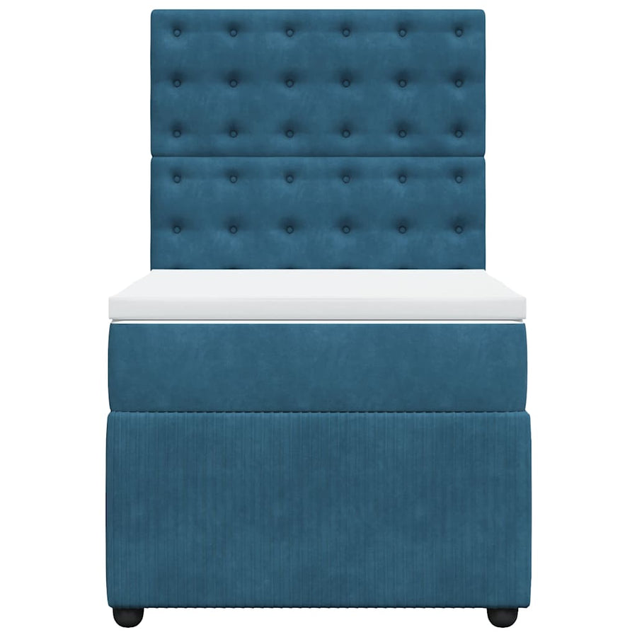 Boxspring met matras fluweel blauw 80x200 cm