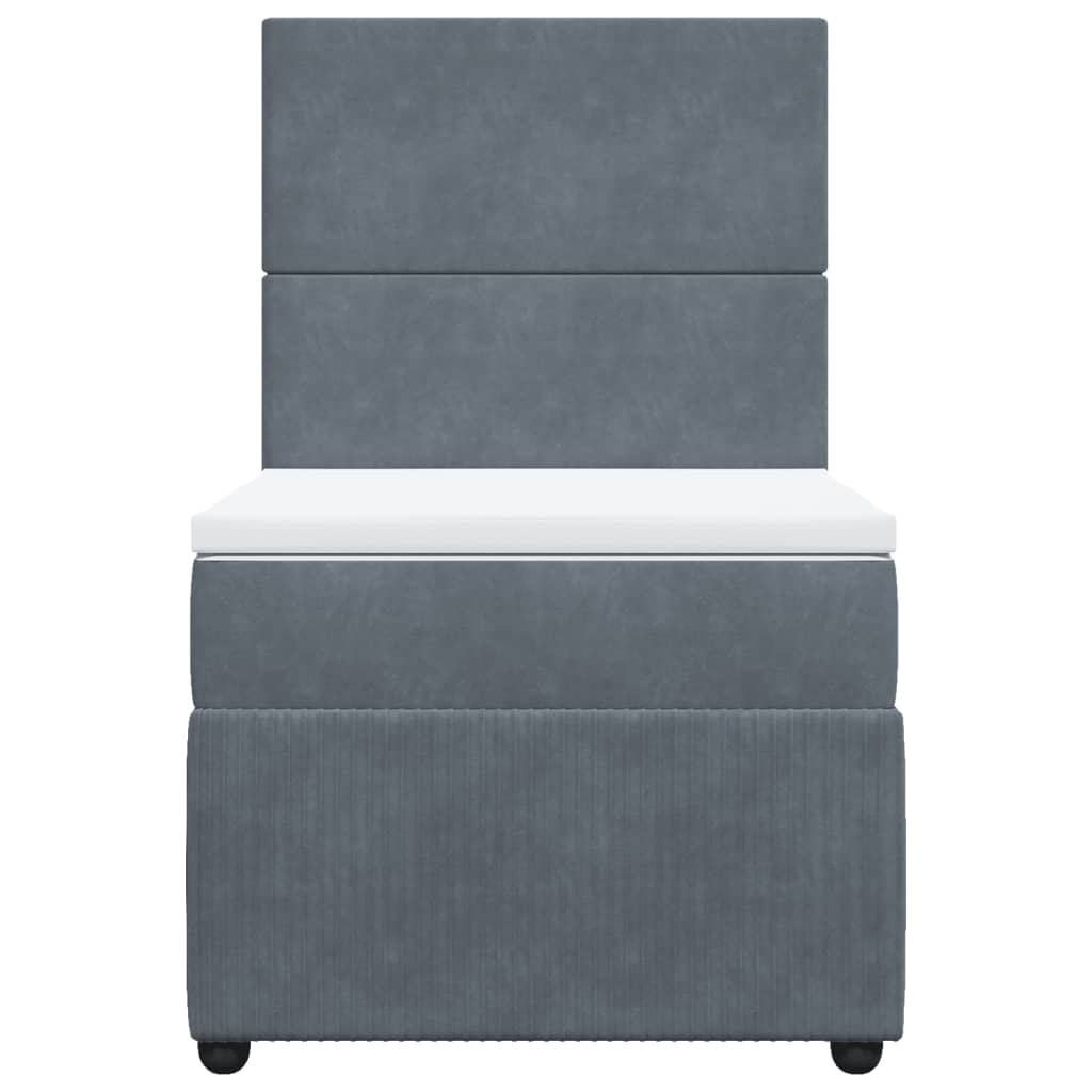 Boxspring met matras fluweel donkergrijs 90x190 cm