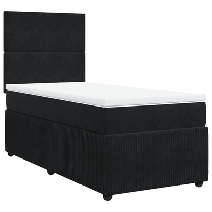 Boxspring met matras fluweel zwart 90x190 cm