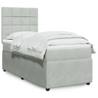 Boxspring met matras 90x190 cm lichtgrijs