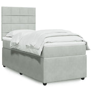 Boxspring met matras 90x190 cm lichtgrijs