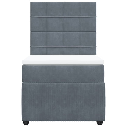 Boxspring met matras fluweel donkergrijs 90x190 cm