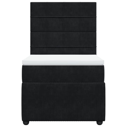Boxspring met matras fluweel zwart 90x190 cm