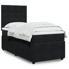 Boxspring met matras 90x190 cm zwart fluweel
