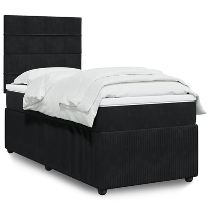 Boxspring met matras fluweel zwart 90x190 cm