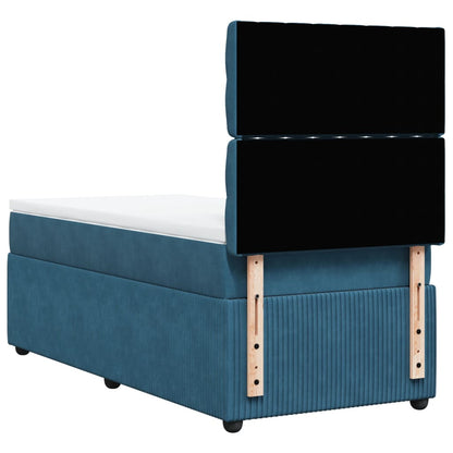 Boxspring met matras fluweel blauw 90x190 cm